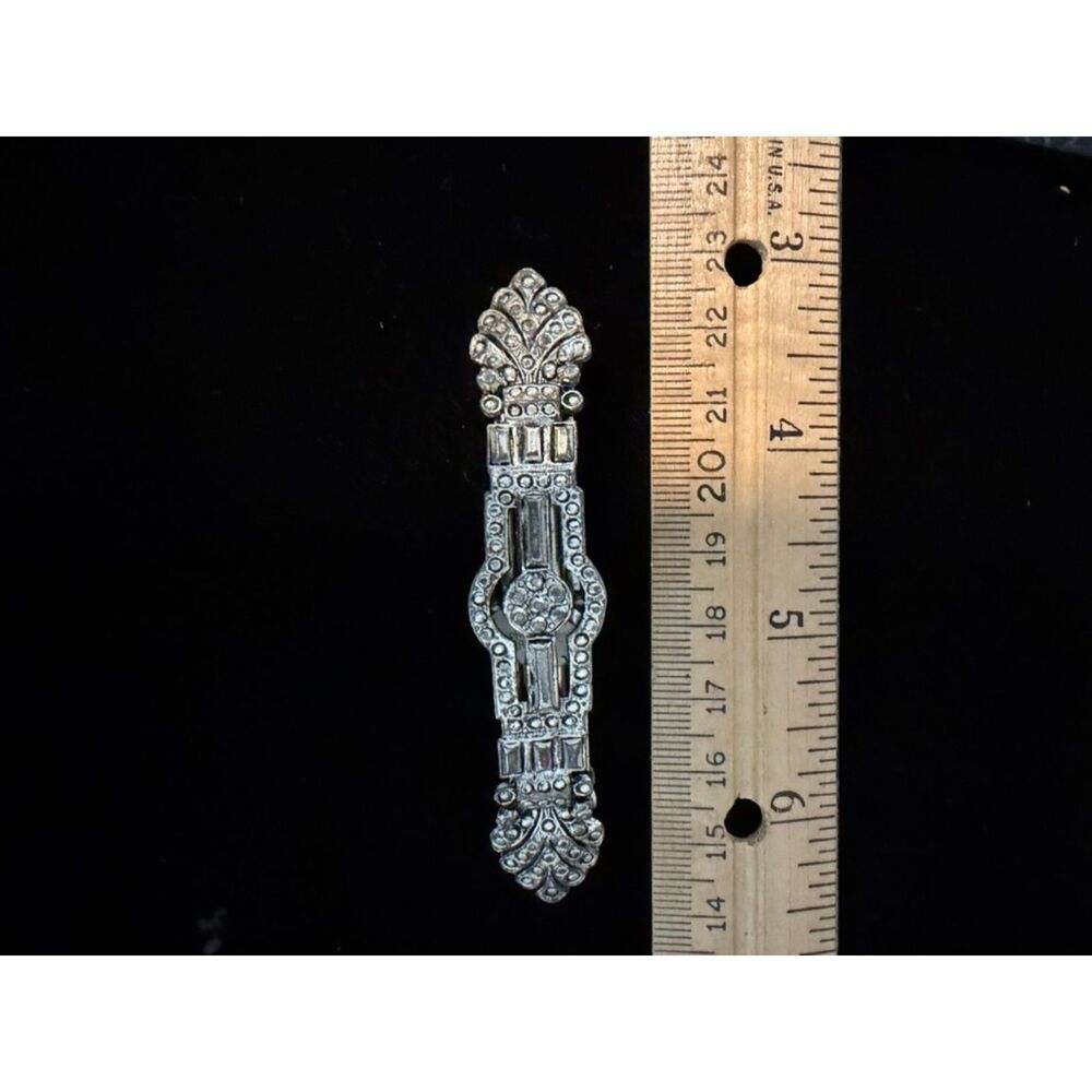 vtg art deco rhinestone and baguette crystal hair clip